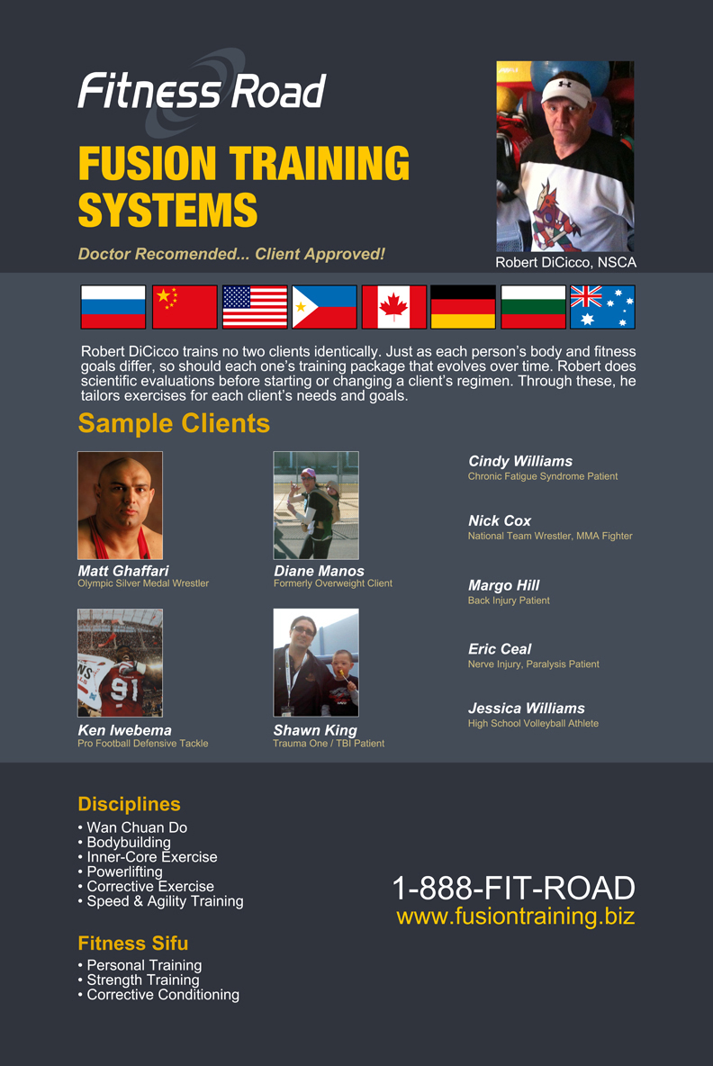 descriptive poster of Robert DiCicco & sample clients